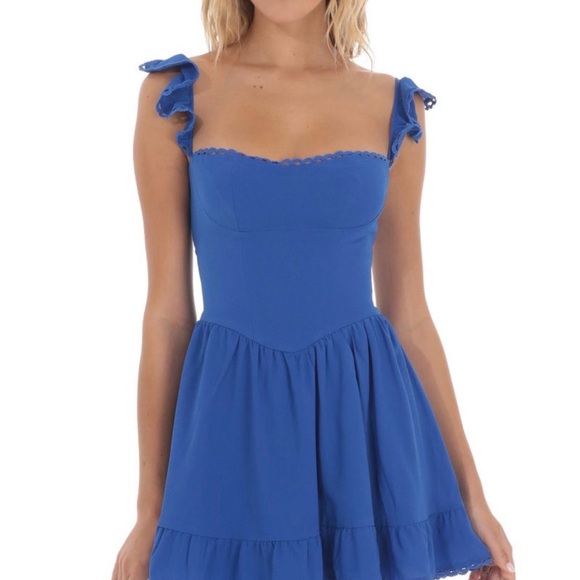 Lucy in the Sky Dresses & Skirts - Lucy in the Sky Royal Blue Ruffle Mini Dress